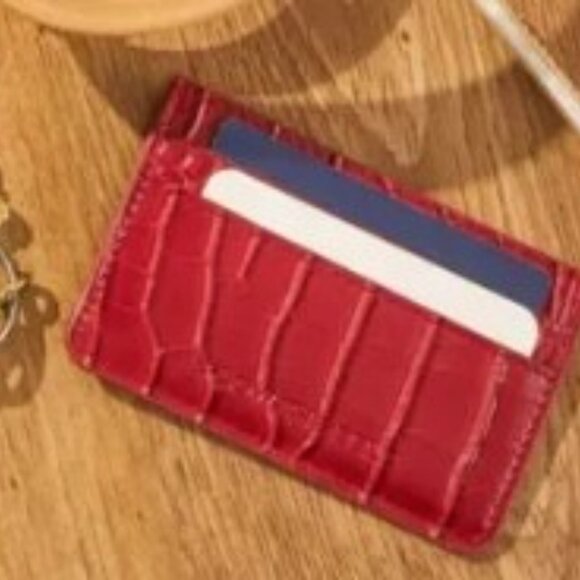 $2! 5 for $10 🔥NWT B-Low The Belt Red Croc Print Card Holder Wallet - Picture 3 of 4